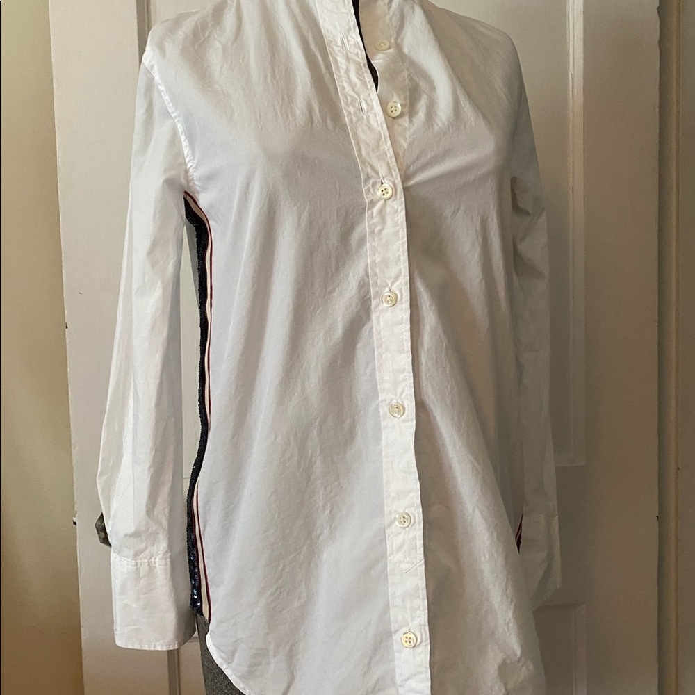 J Crew button down shirt with accent stripe size 00